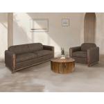 Wooden Frame & Base, Upholstered Seat Ottoman - Balam - Image 3
