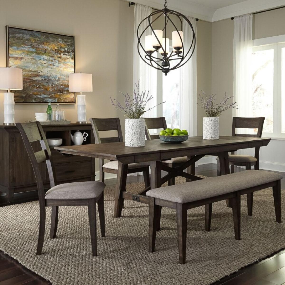 Double Bridge Trestle Table Set - Image 2