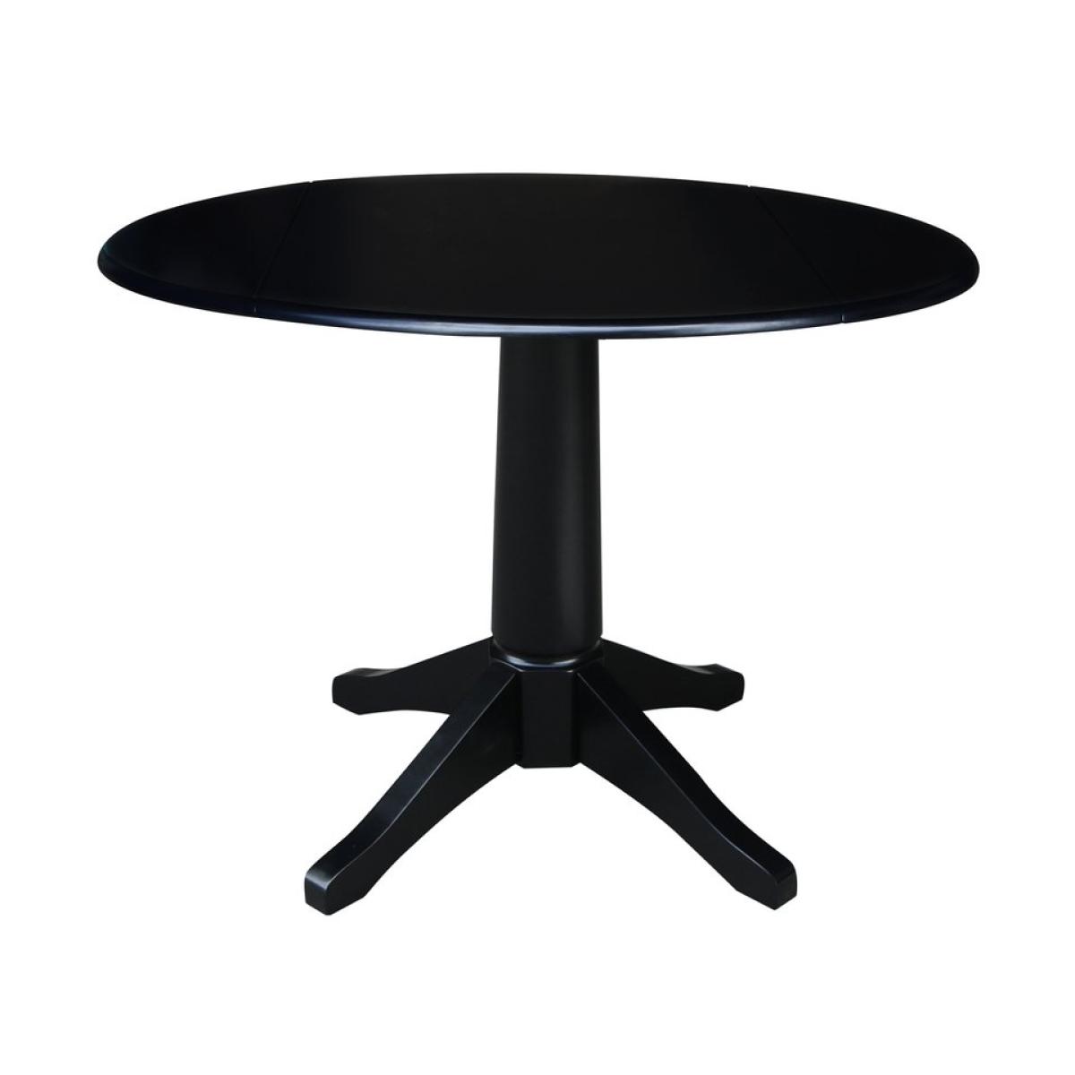 8832d848773954ed24f33803760f2199 Dining essentials - 42" Drop Leaf Table Top w/30"H Transitional Pedestal in Black - Image 1