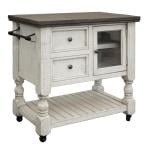 2 Drawer, 1 Glass Door Kitchen Island - Stone