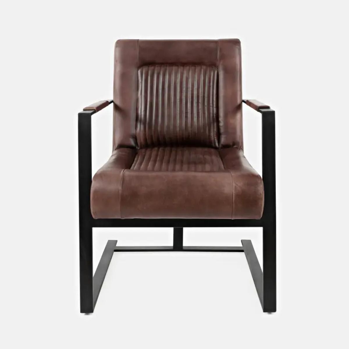 Maguire Genuine Leather Sled Accent Chair - Image 2