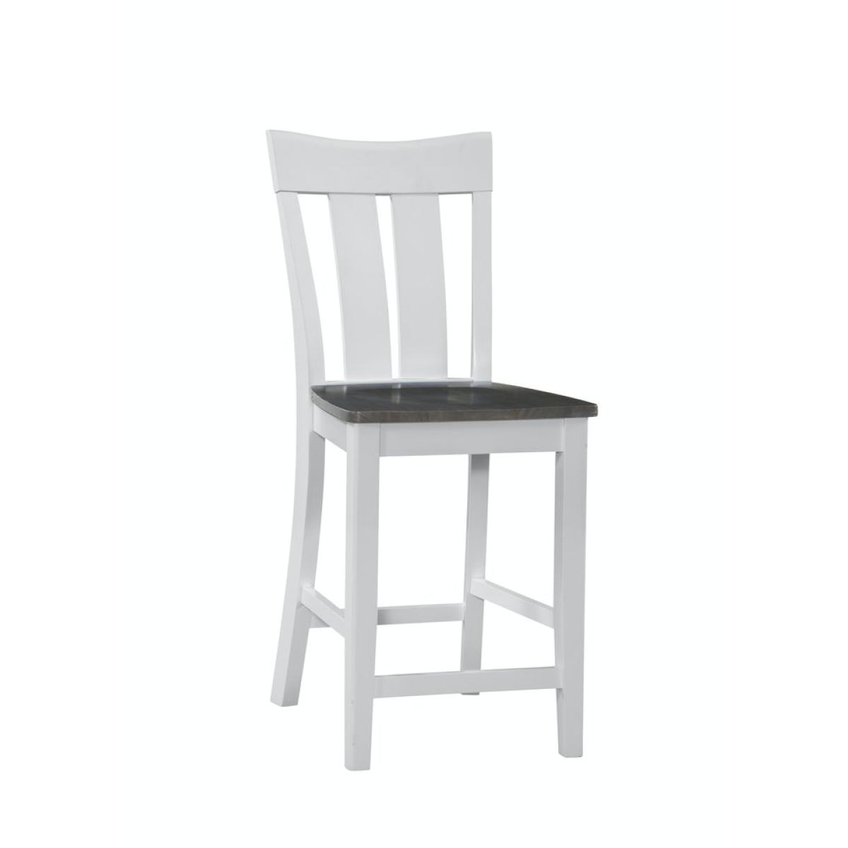 Cosmopolitan Collection - 24'' Ava Stool in Heather Gray & White - Image 3