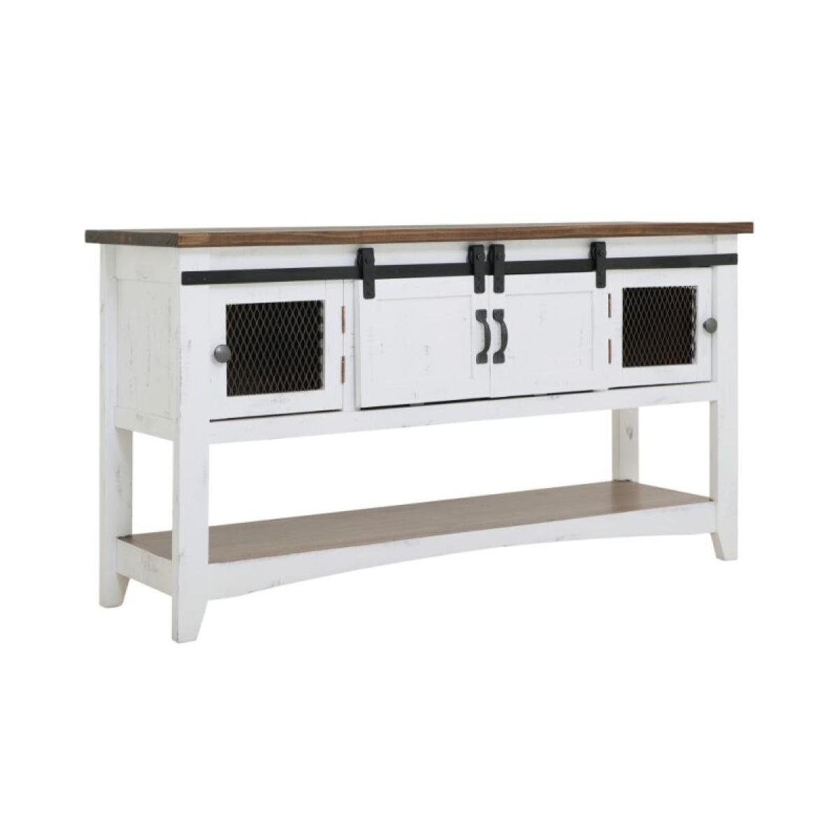 2 Sliding Doors 2 Metal Mesh Doors Sofa Table - Pueblo - Image 7