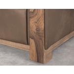 Wooden Frame & Base, Upholstered Seat Ottoman - Balam - Image 4