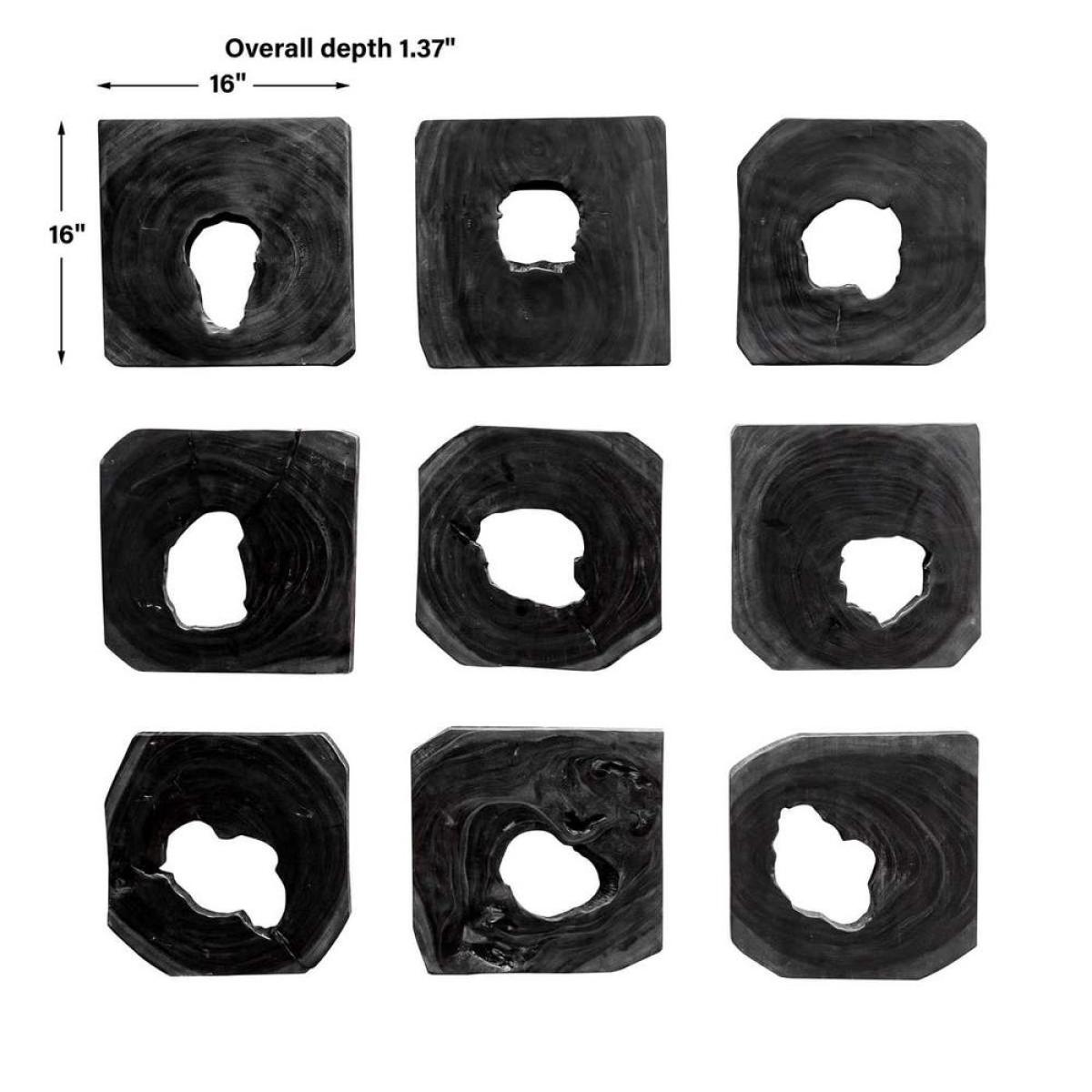 Bahati Wood Wall Decor, Ebony, S/9 - Image 9