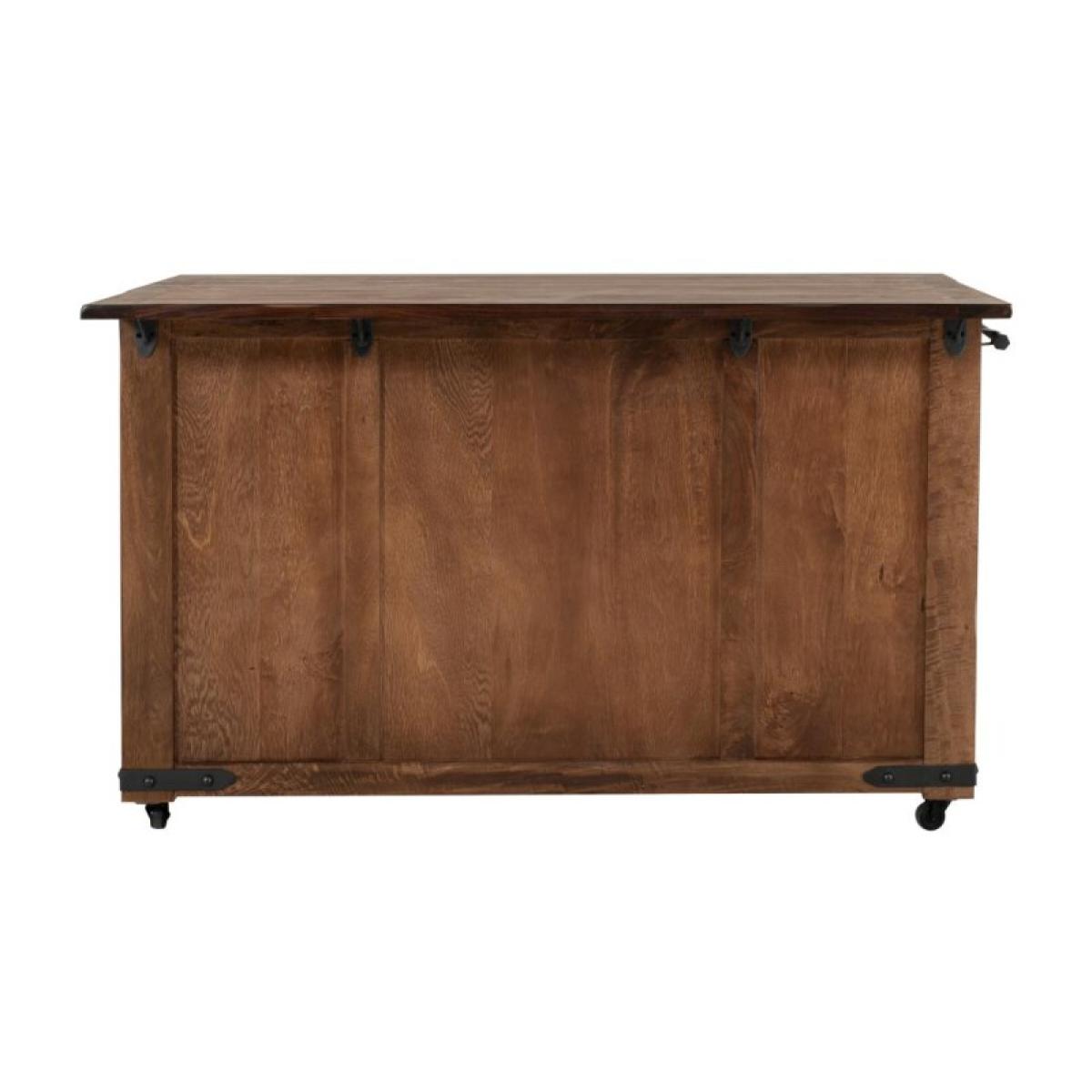 3 Drawer 4 Doors 2 Sliding Doors Wood Island - Parota - Image 4