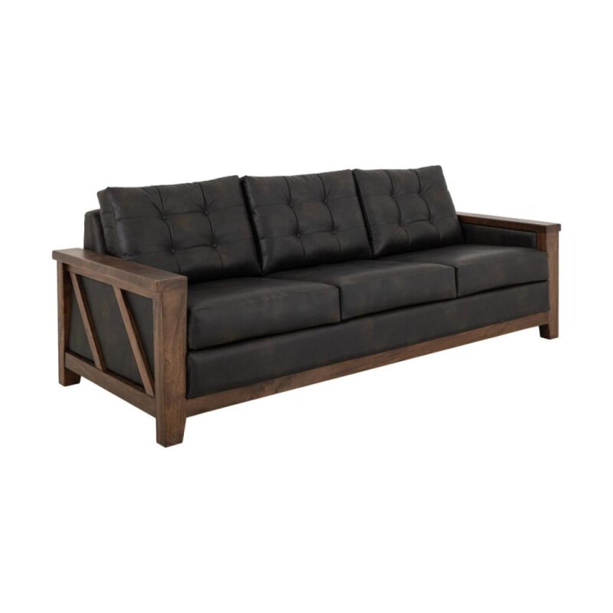 Wooden Frame, Upholstered Sofa - Walnut - Image 2