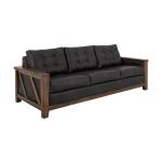 Wooden Frame, Upholstered Sofa - Walnut