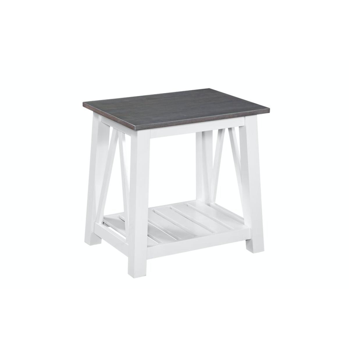 Home Accents - Surrey End Table in Hather Gray and White - Image 2