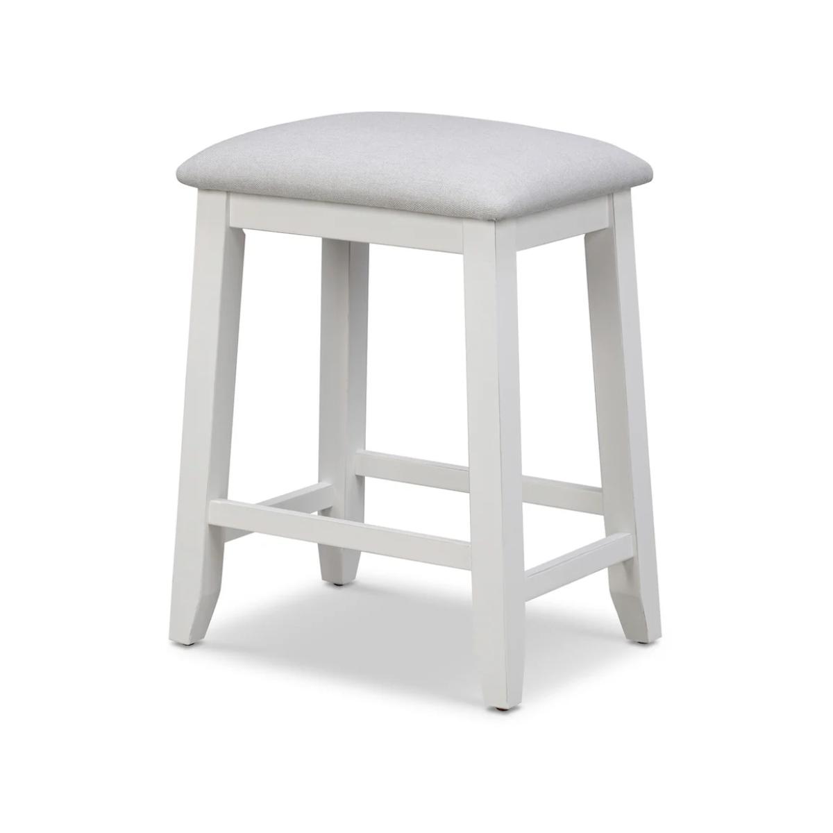 Islamorada 24" Backless Upholstered Stool (1pk) - Dapple Grey and Blanc Finish - Image 2