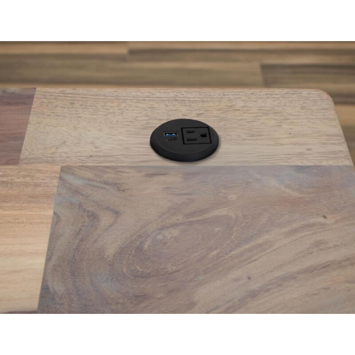 3 Drawer Desk - Natural Parota - Image 11