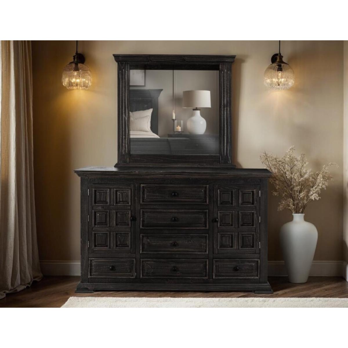 6 Drawer & 2 Door, Dresser - Terra Dark - Image 4