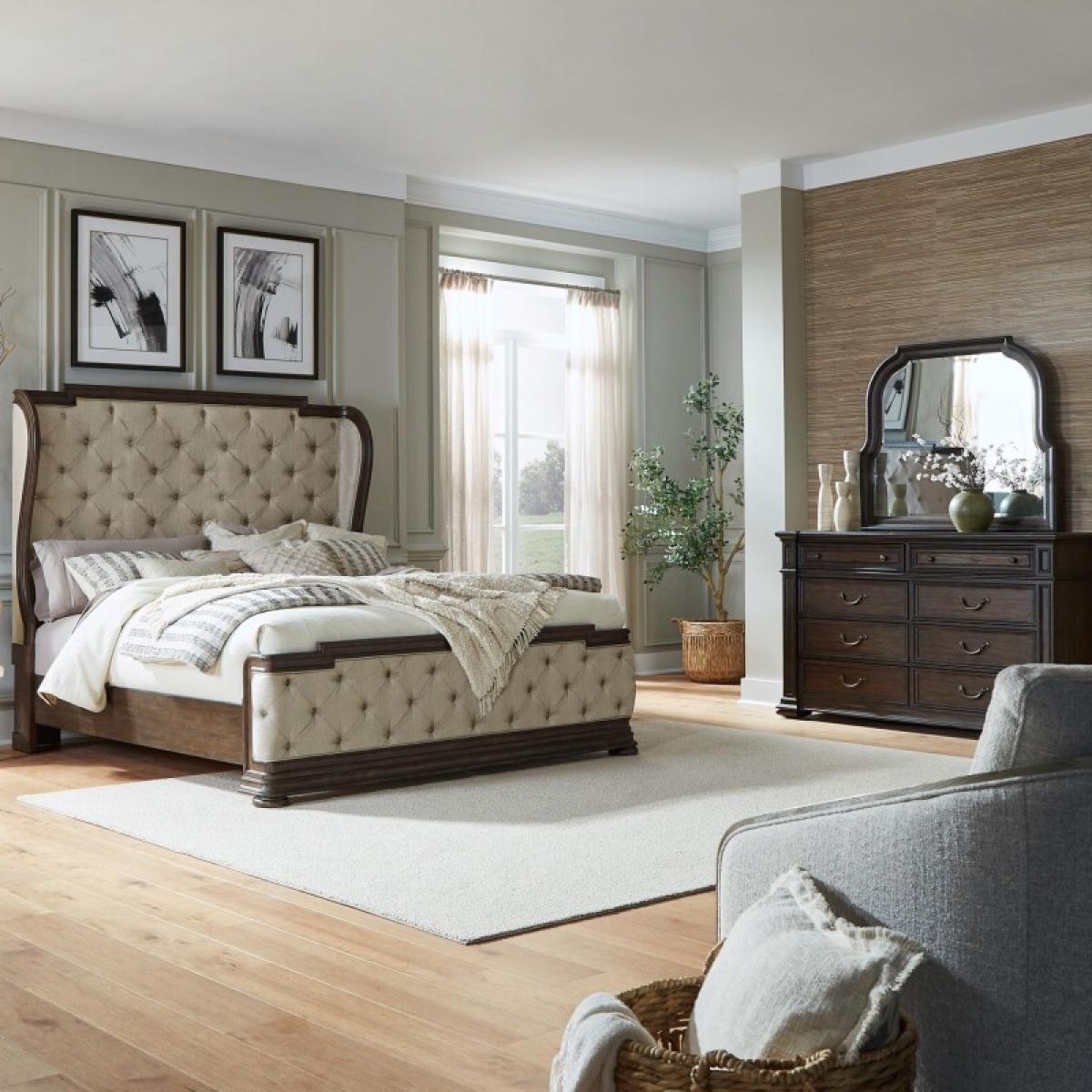 King Shelter Bed, Dresser & Mirror - Image 2