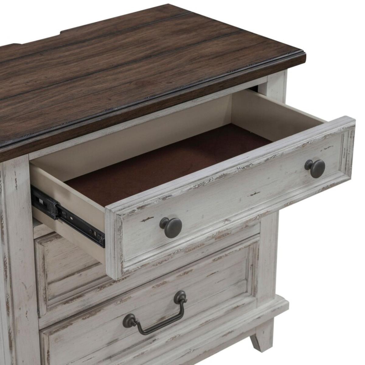 River Place 3 Drawer Nightstand w/ Charging Station - Image 10
