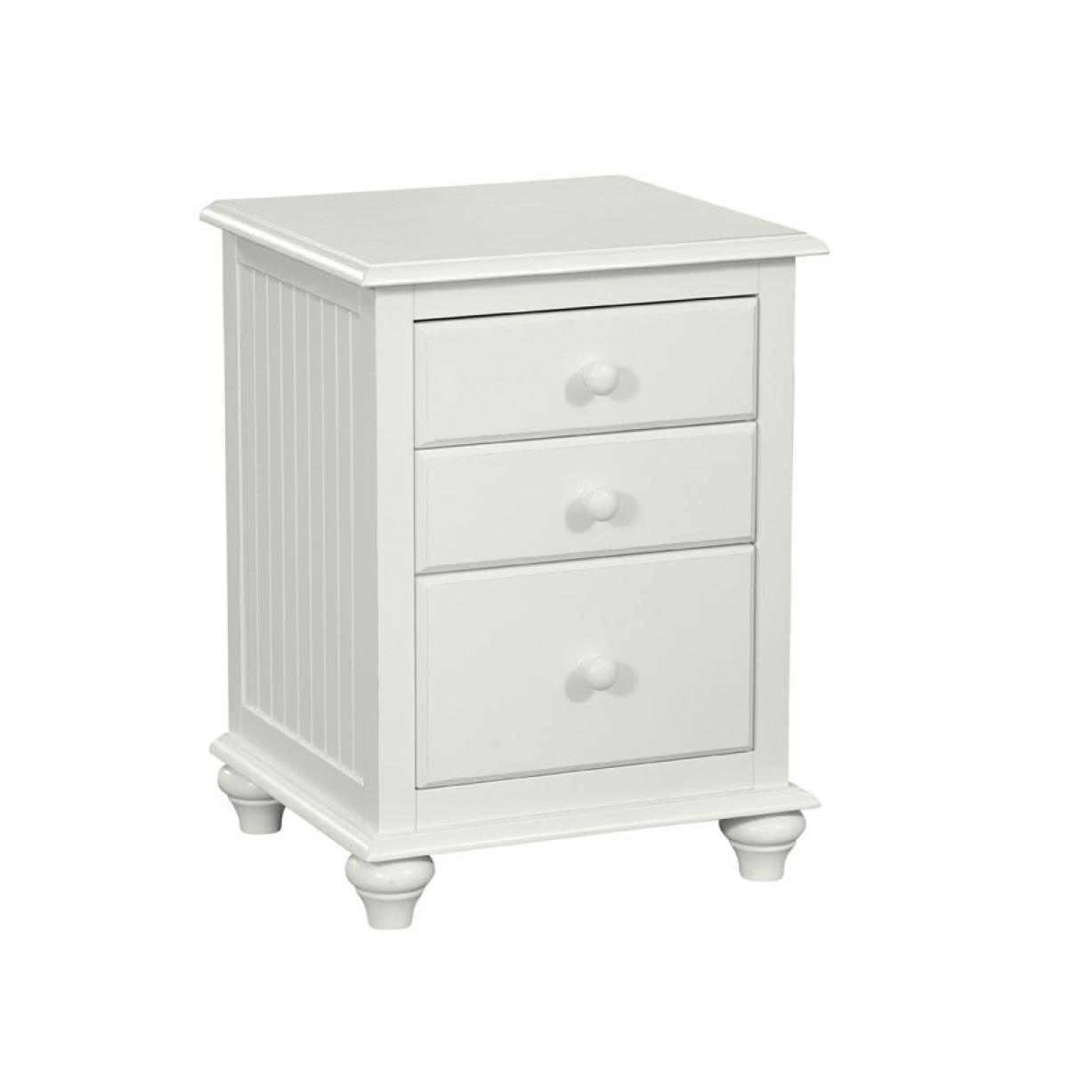 Cottage 3 Drawer Nightstand in White - Image 2