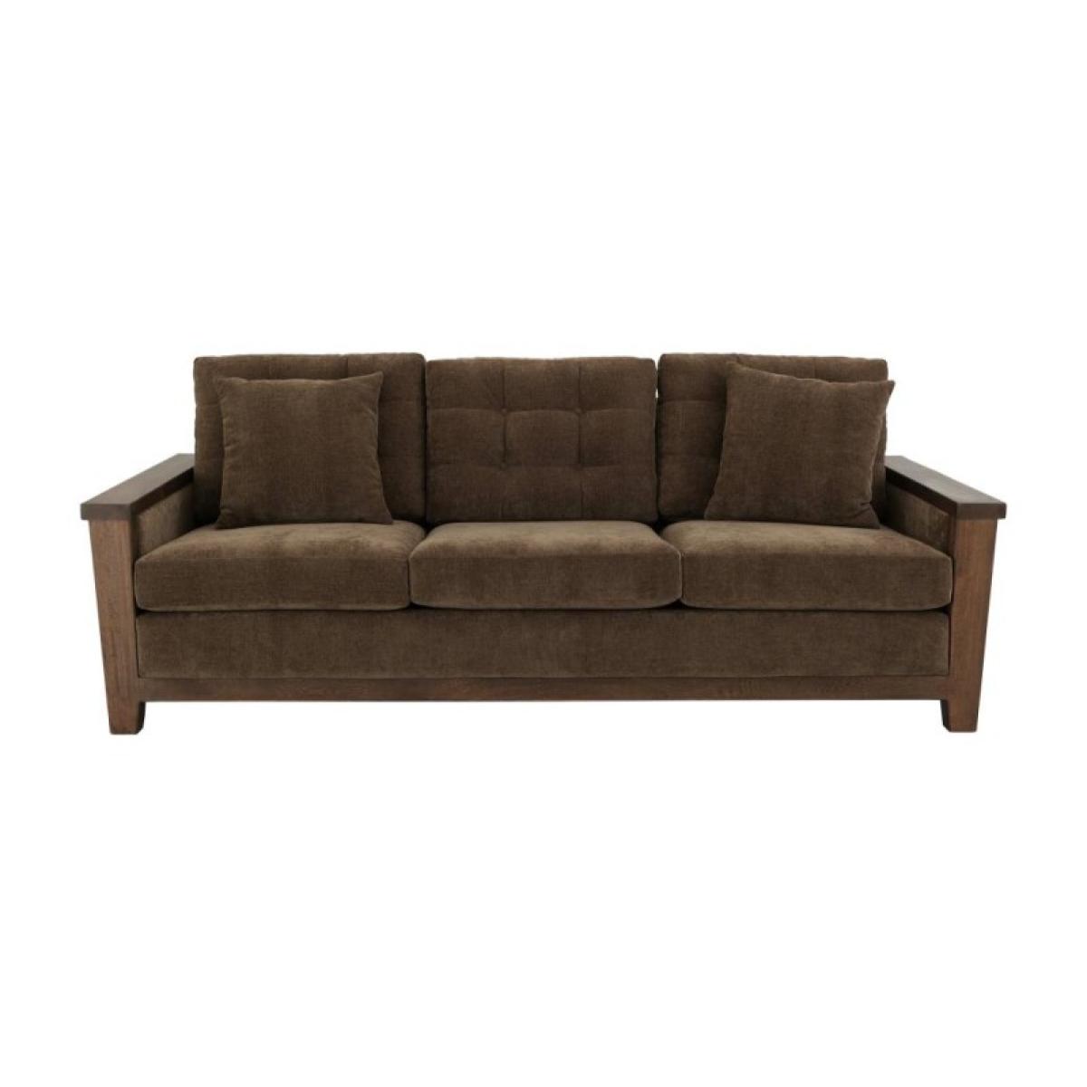 Walnut Wooden Frame, Upholstered Sofa - Image 3