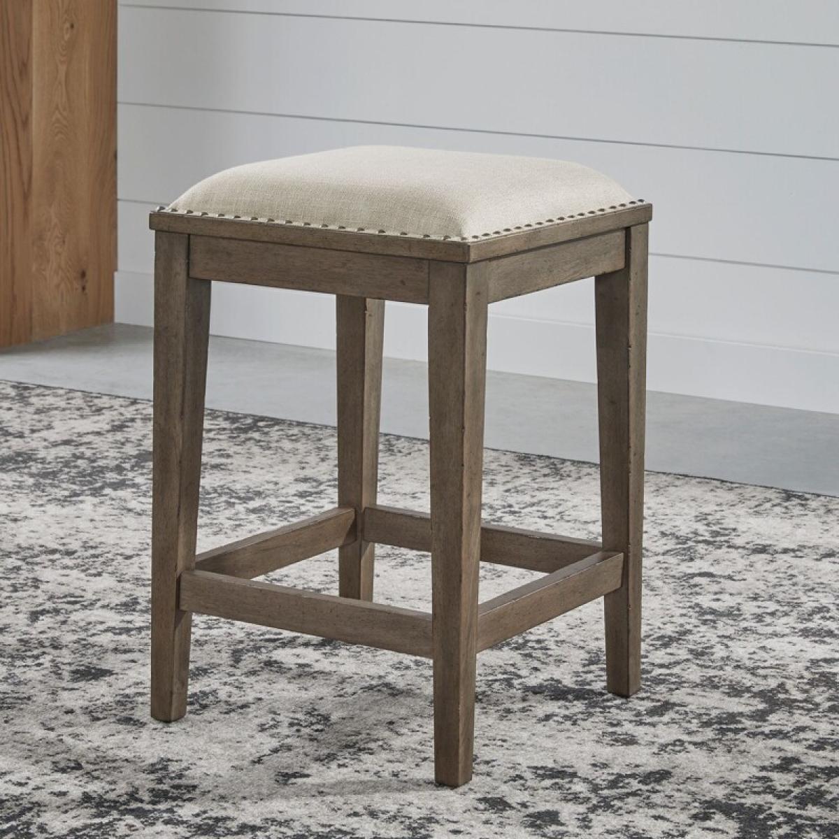 Americana Farmhouse Uph Console Stool - Image 9