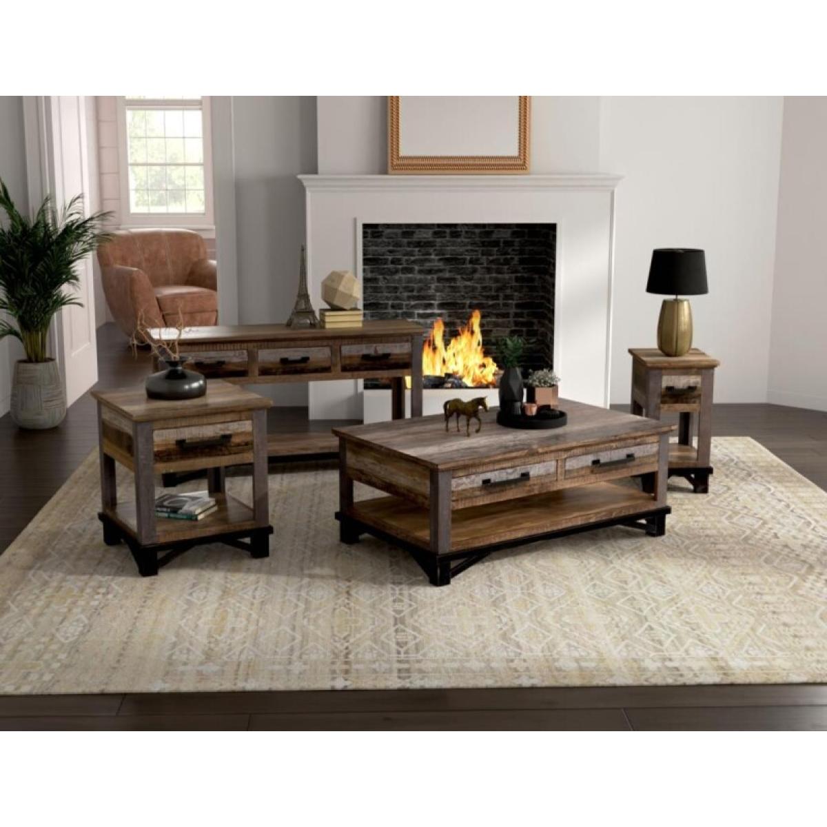 3 Drawer Sofa Table - Loft Brown - Image 3