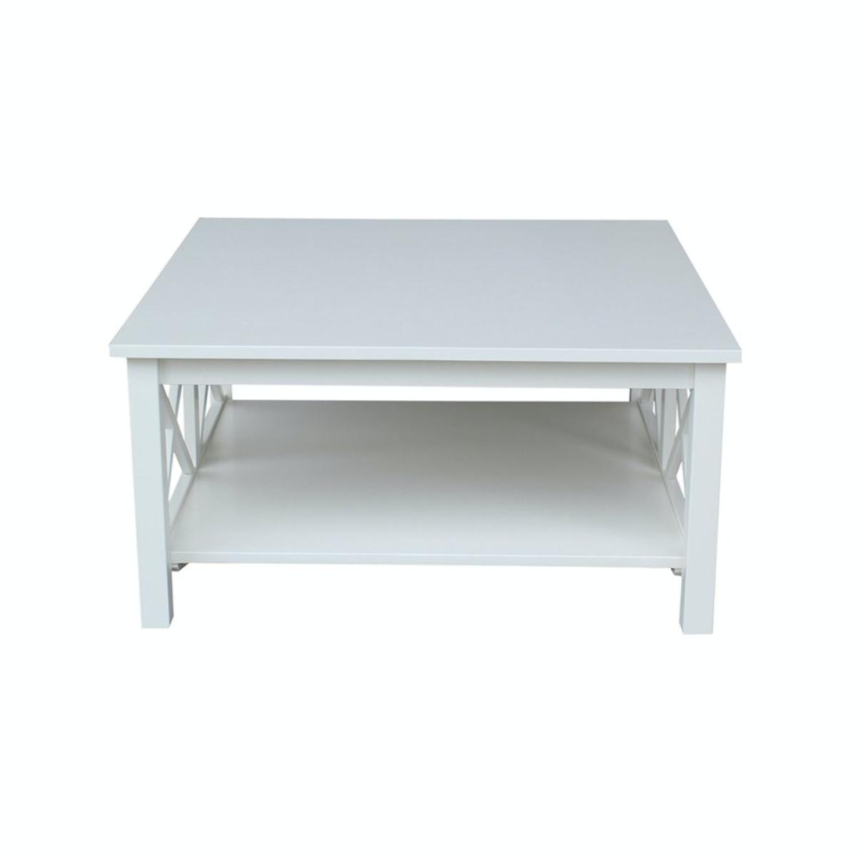 Hampton Collection Square Coffee Table in Pure White - Image 3