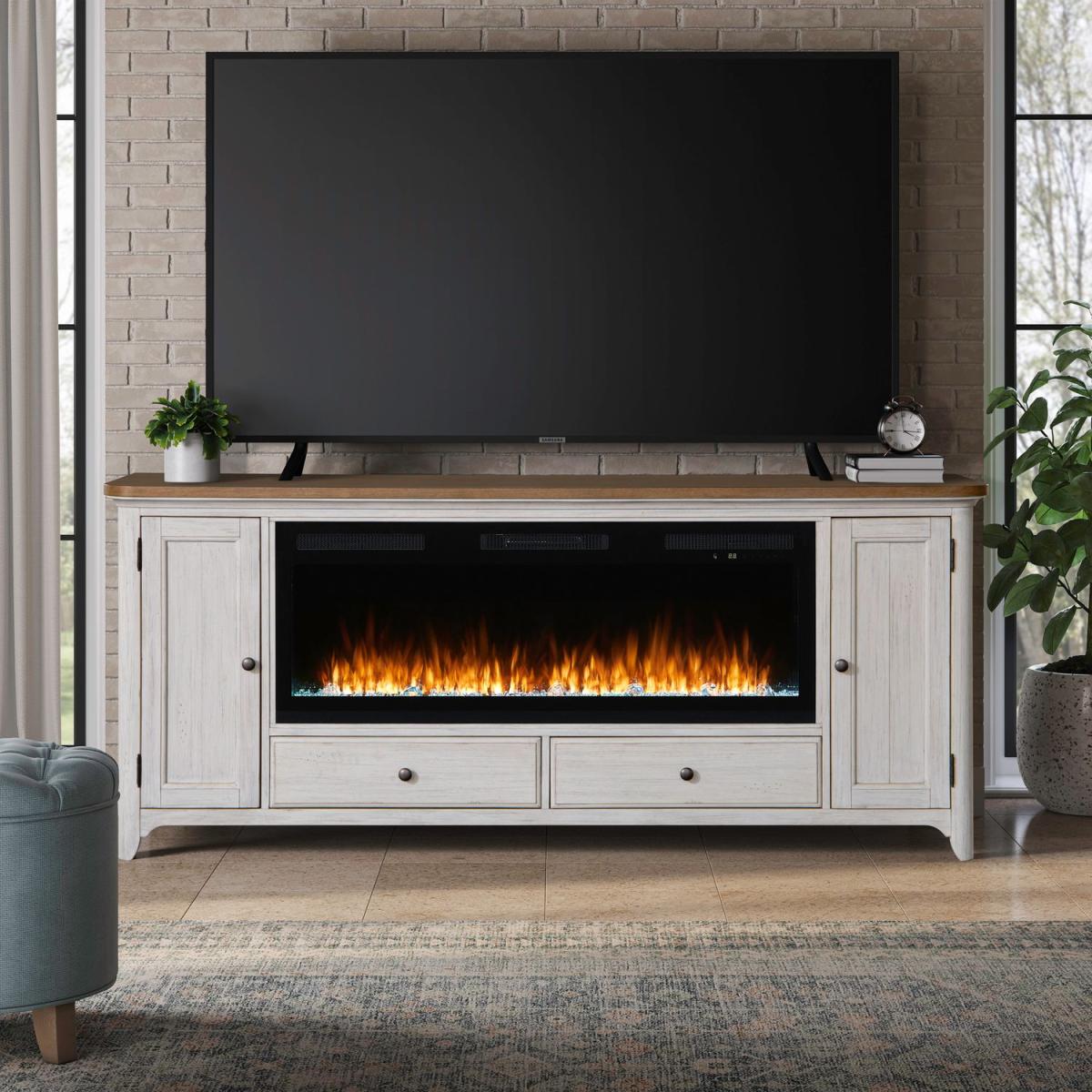 Fireplace TV Consoles 652 80 Inch Console w/ Fire FT - Image 2