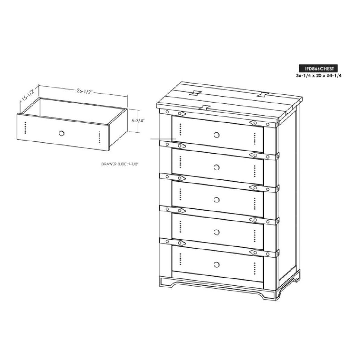 5 Drawer Chest - Parota - Image 2