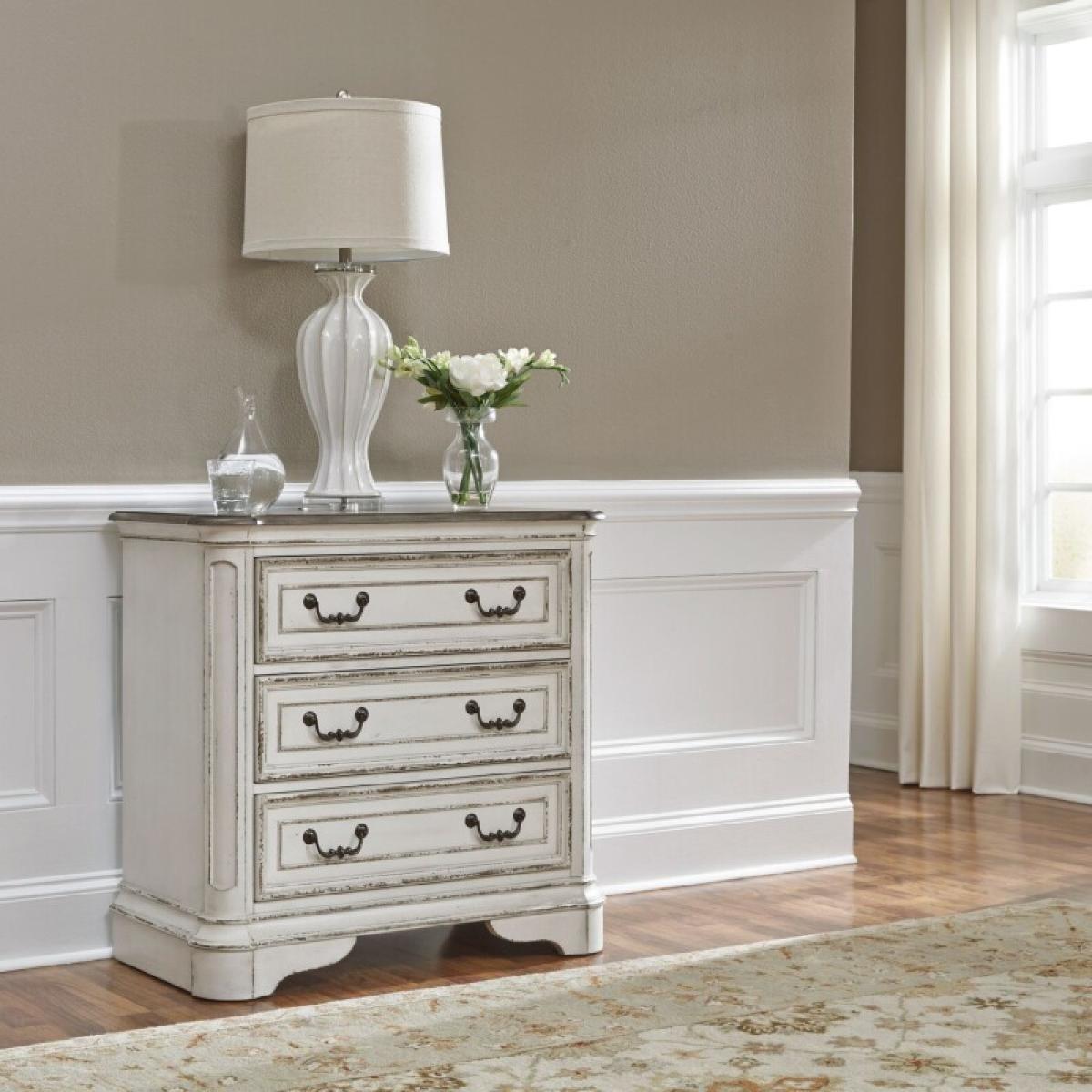 Magnolia Manor 3 Drawer Bedside Chest w/ Charging Station - Image 11