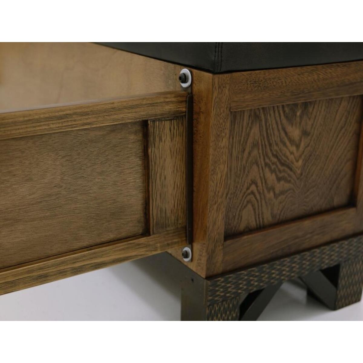 5/0 Queen footboard bench with three cubbies for storage - Walnut - Image 7