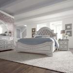 Magnolia Manor Queen Uph Bed, Dresser & Mirror, Night Stand