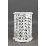 Decker Hand-carved Drum Accent Table