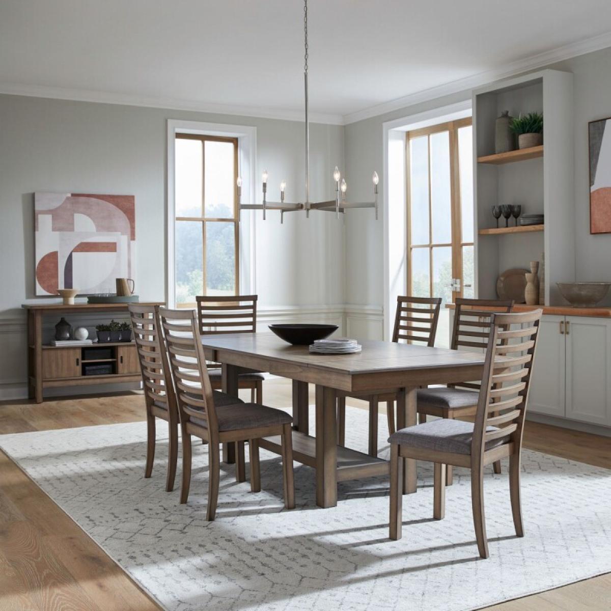 Brook Bay 7 Piece Trestle Table Set - Image 2