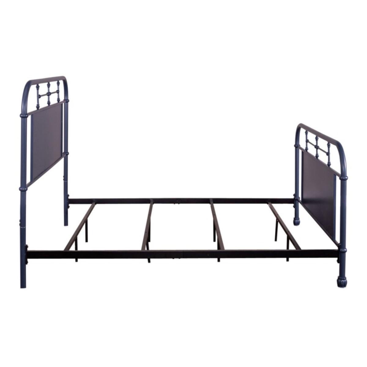 Vintage Series Queen Metal Bed- Navy - Image 5