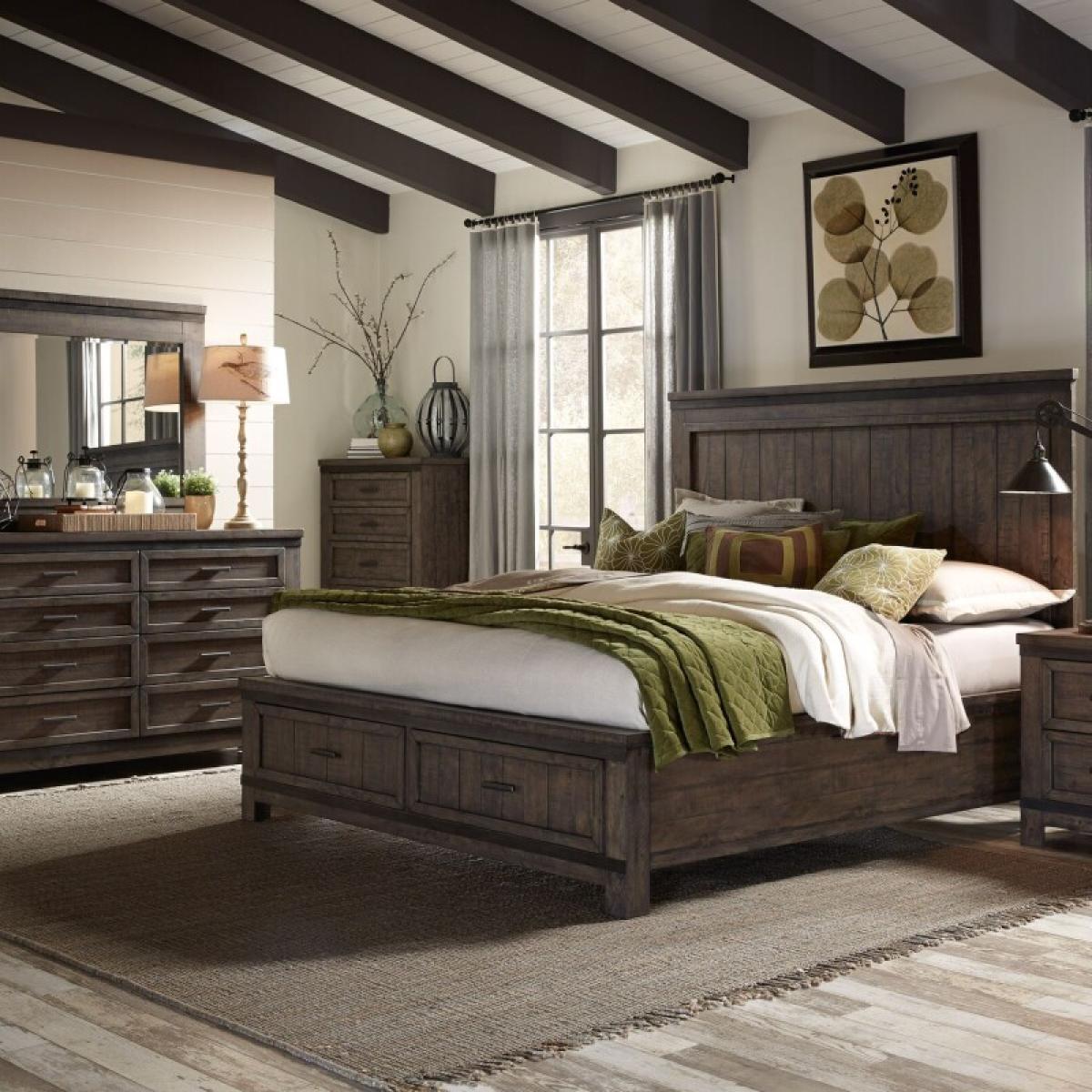 Thornwood Hills Queen Storage Bed, Dresser & Mirror, Chest - Image 2