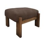 Wooden Frame & Base, Upholstered Seat Ottoman - Balam