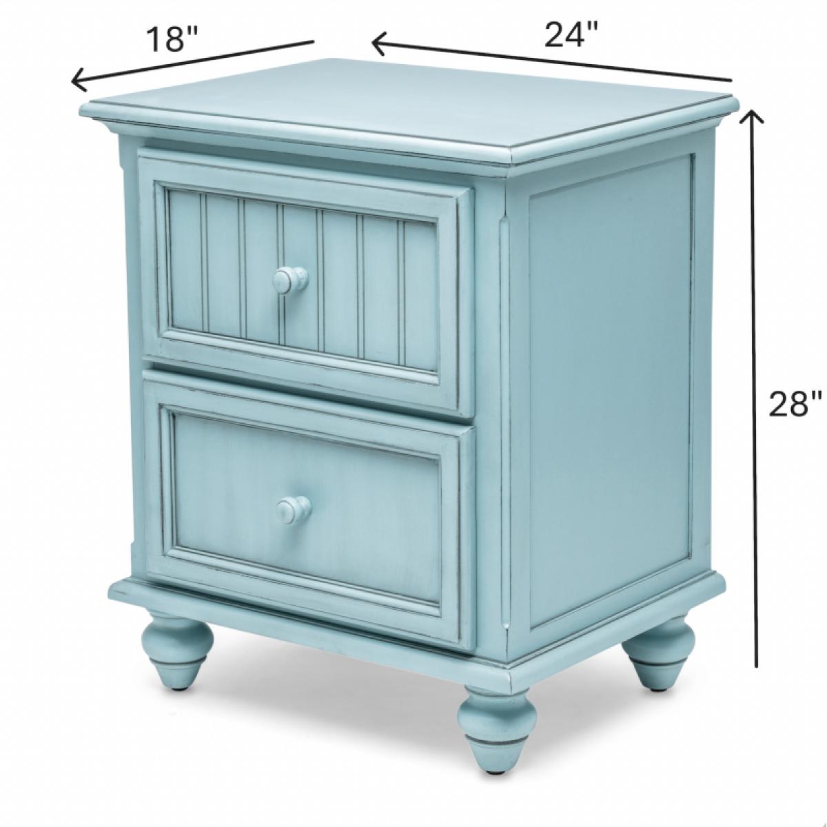 Monaco Bleu 2 Drawer Electrified Nightstand - Image 13