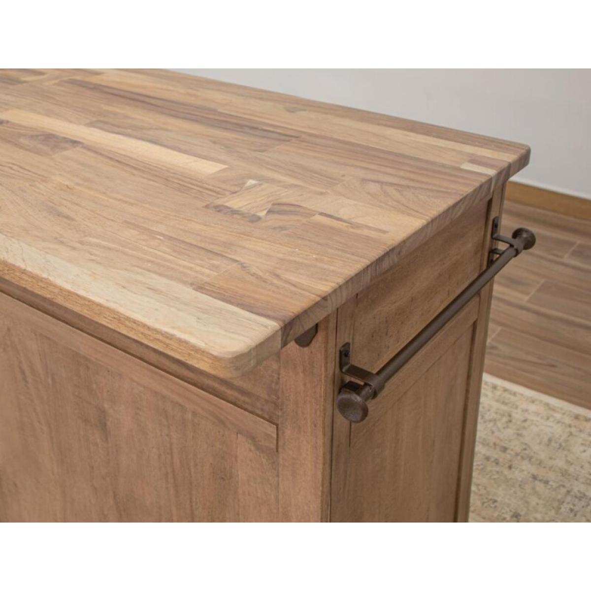 Natural Parota 4 Door 2 Drawer Kitchen Island - Image 10