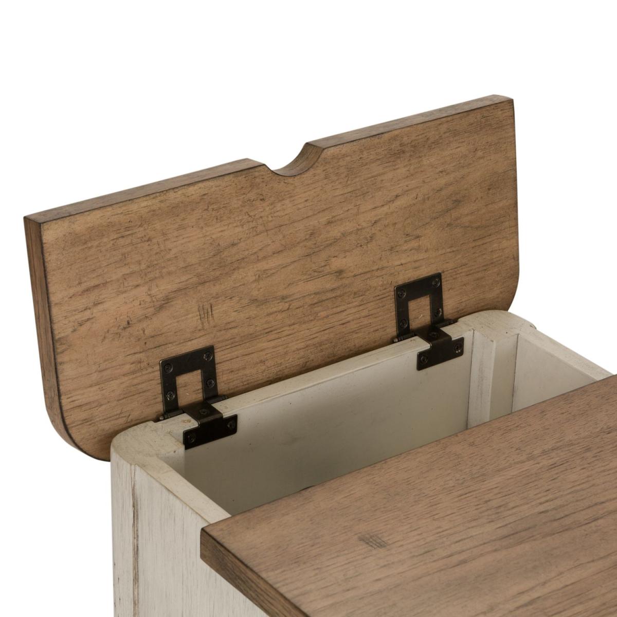 Farmhouse Reimagined Door Chair Side Table w/ Charging Station - Image 5