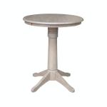 Dining Essentials - 30'' Round Table Top w/36"H Transitional Pedestal w/Extension in Taupe Gray