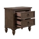 Americana Farmhouse 2 Drawer Night Stand w/ Charging Station - Image 8