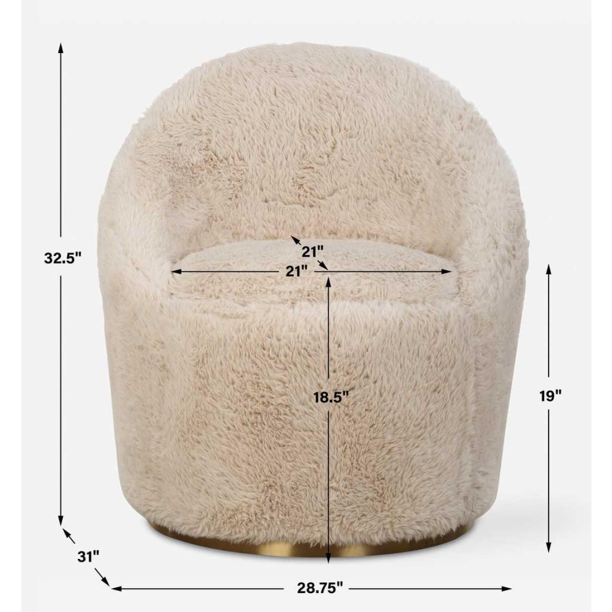 Crue Swivel Chair, Sheepskin - Image 10