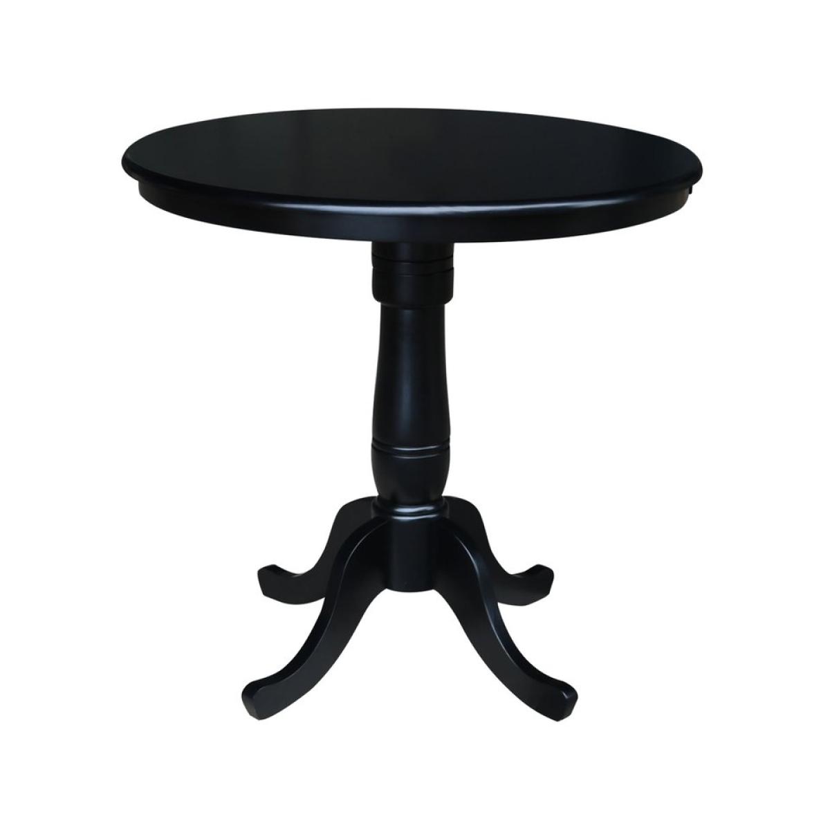 Dining Essentials - 36'' Round Table Top w/36"H Traditional Pedestal w/Extension in Black - Image 2
