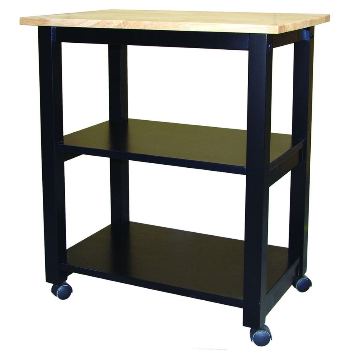 94f54229c6f63f6a38669d94cb489869 Home Accents - Microwave Cart on Wheels in Black & Natural - Image 1