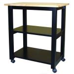 Home Accents - Microwave Cart on Wheels in Black & Natural