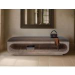 Wooden bench with a cushioned seat and open storage underneath. - Balam - Image 3