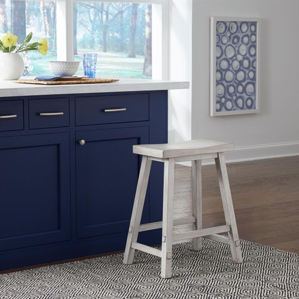 Creations 24 Inch Sawhorse Counter Stool - White - Image 2