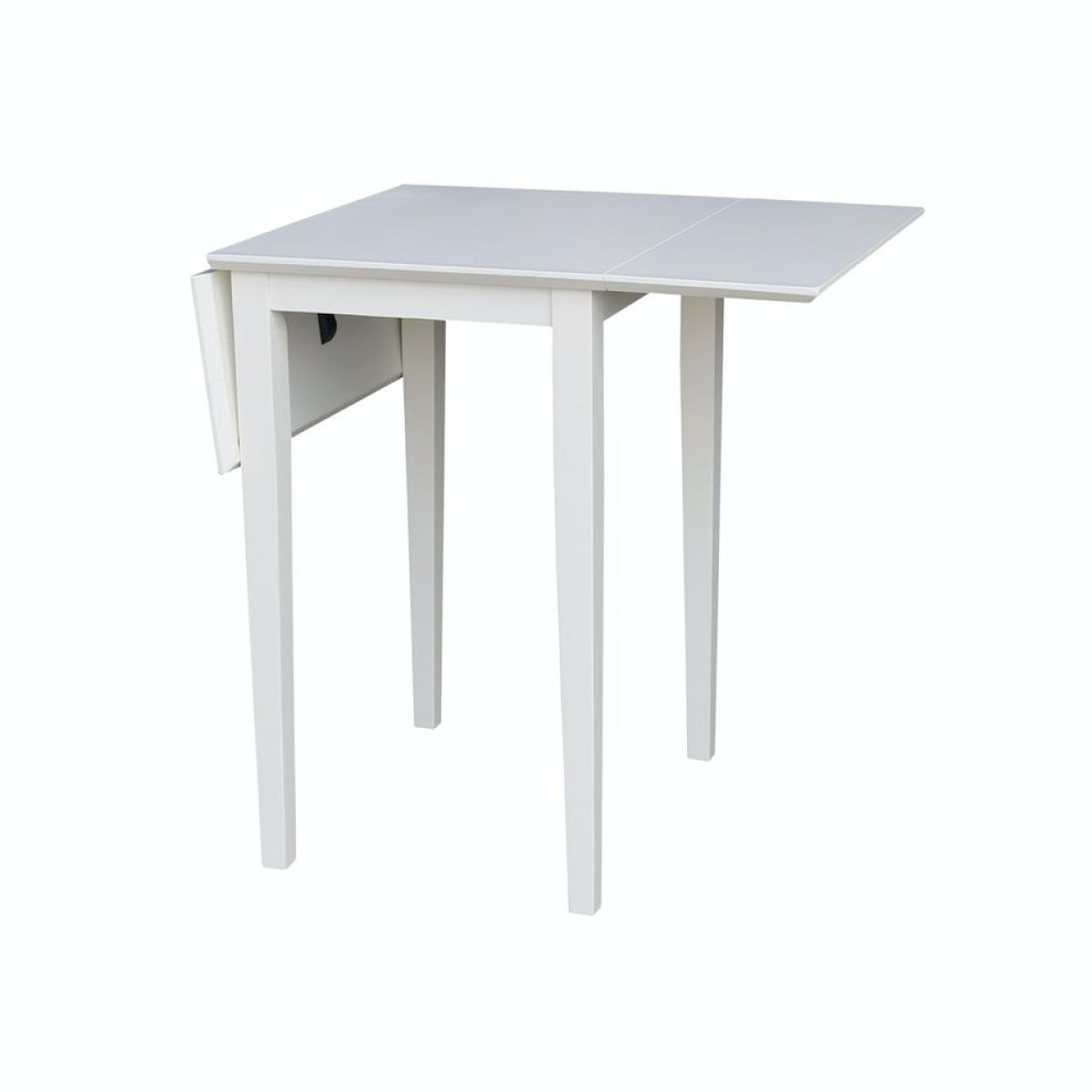 Dining Essentials - Small Drop Leaf Leg Table in White - Image 4