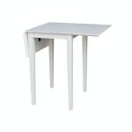 Dining Essentials - Small Drop Leaf Leg Table in White - Image 4