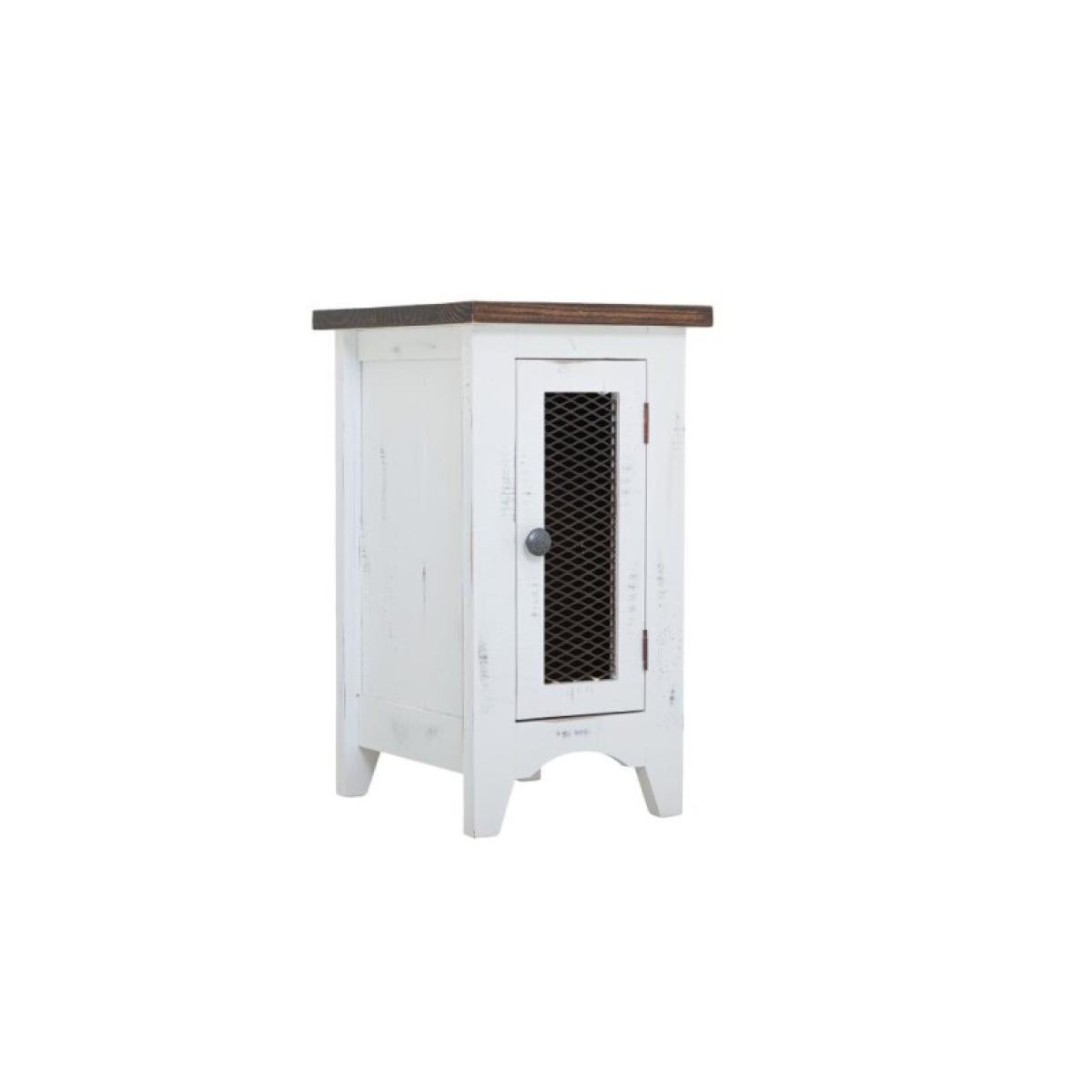 1 Metal Mesh Door Chairside Table - Pueblo - Image 5