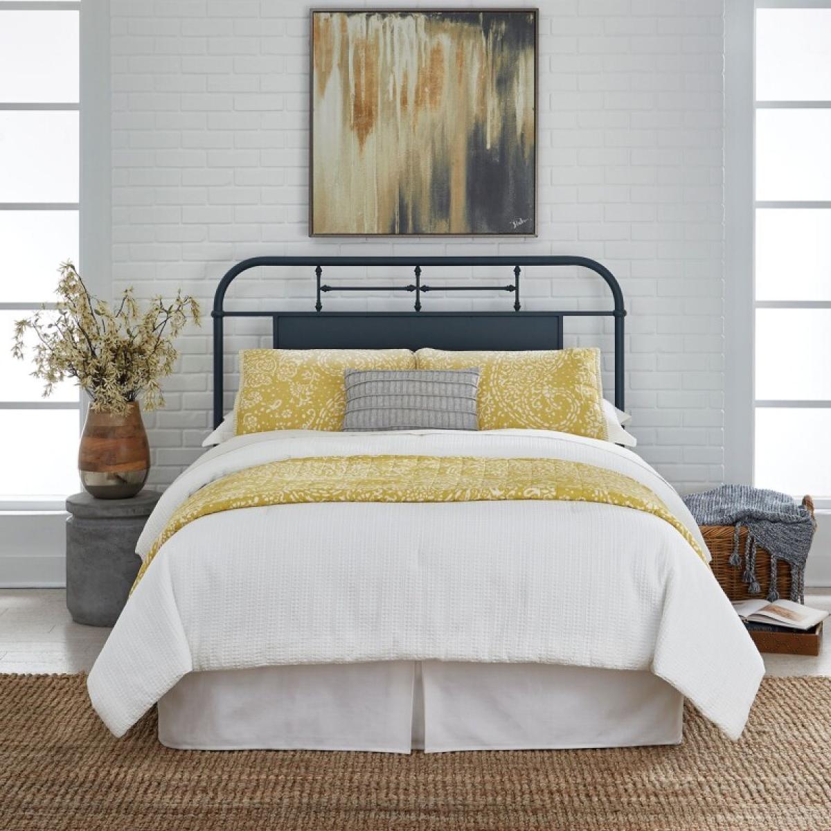 97c8ef603b9f99e0492b0ad75ae71ebd Vintage Series Queen Metal Headboard - Navy - Image 1