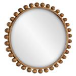 Cyra Wood Round Mirror, Walnut - Image 6
