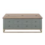 8 Drawers, Hinged Top Cocktail Table - Timber - Image 3